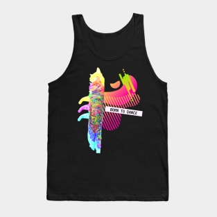 Katze Born To Dance Glitch Vaporwave Party Techno Tank Top